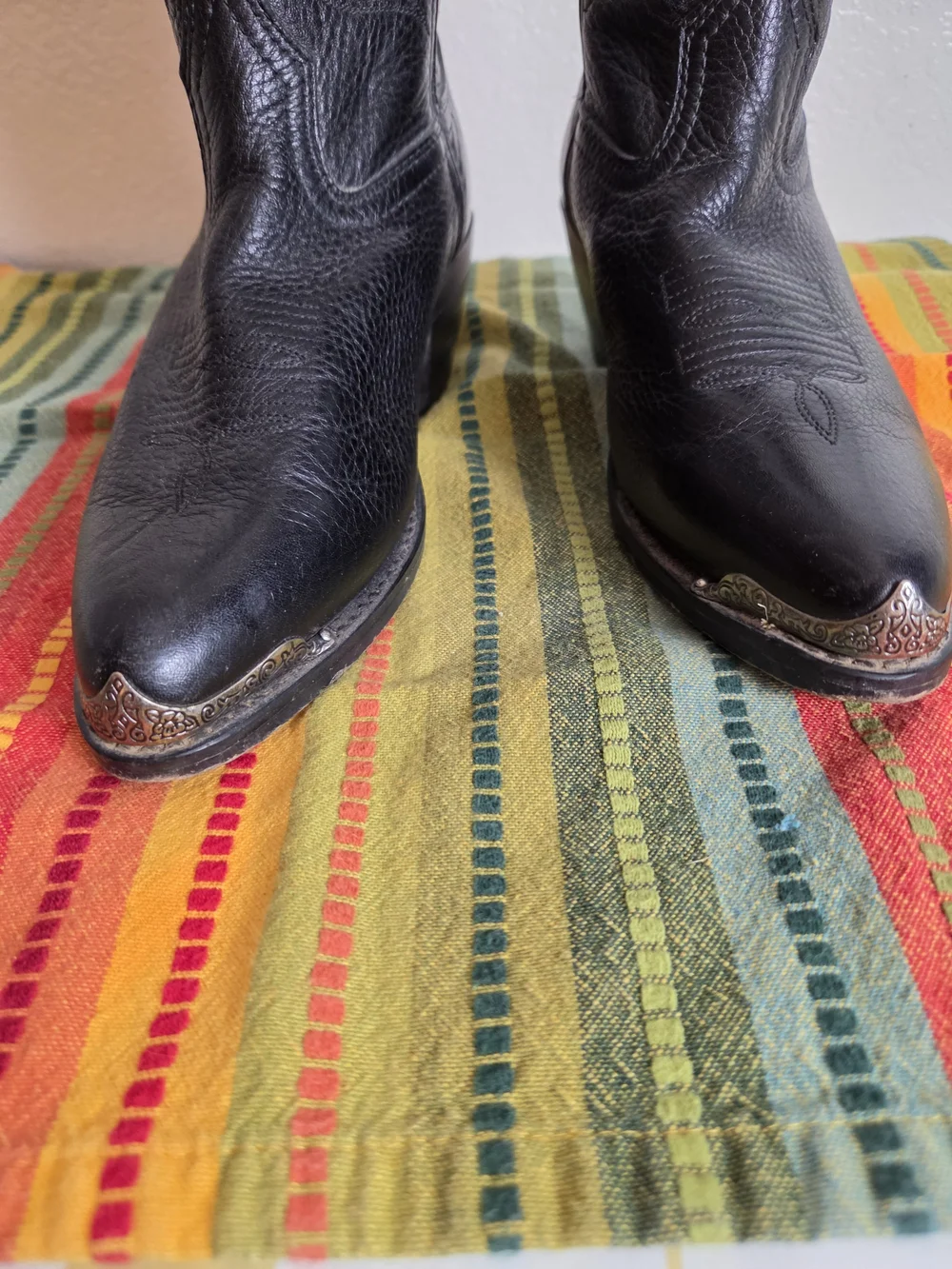 Durango Black Western Women's Boots with Stitched Leather Lining Silver Boot Tip